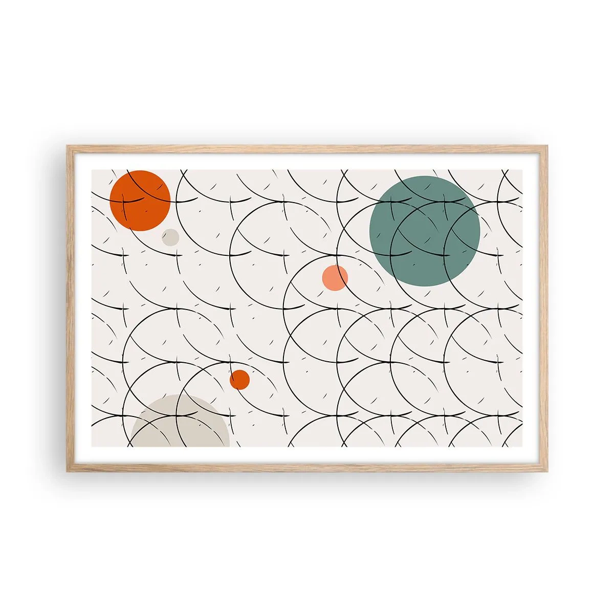 Pôster com moldura de carvalho claro - No espírito da pop art - 91x61 cm