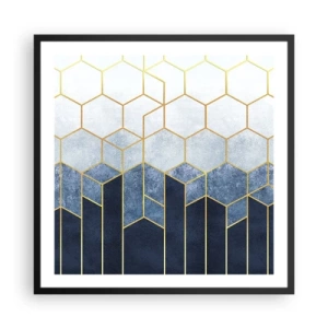 Pôster com moldura preta - Composição em ritmo sincopado - 60x60 cm