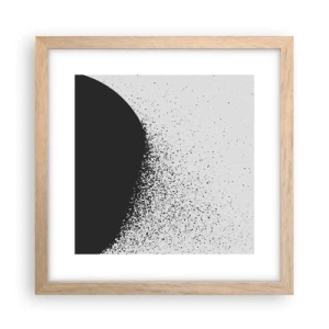 Pôster com moldura de carvalho claro - Movimento das moléculas - 30x30 cm