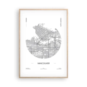 Pôster com moldura de carvalho claro - Anatomia de Vacouver - 70x100 cm