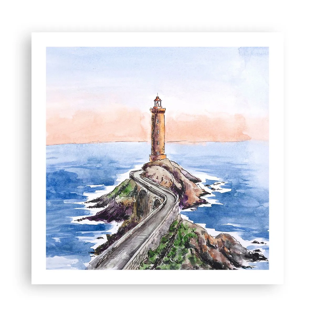 Pôster - De frente para o mar - 60x60 cm