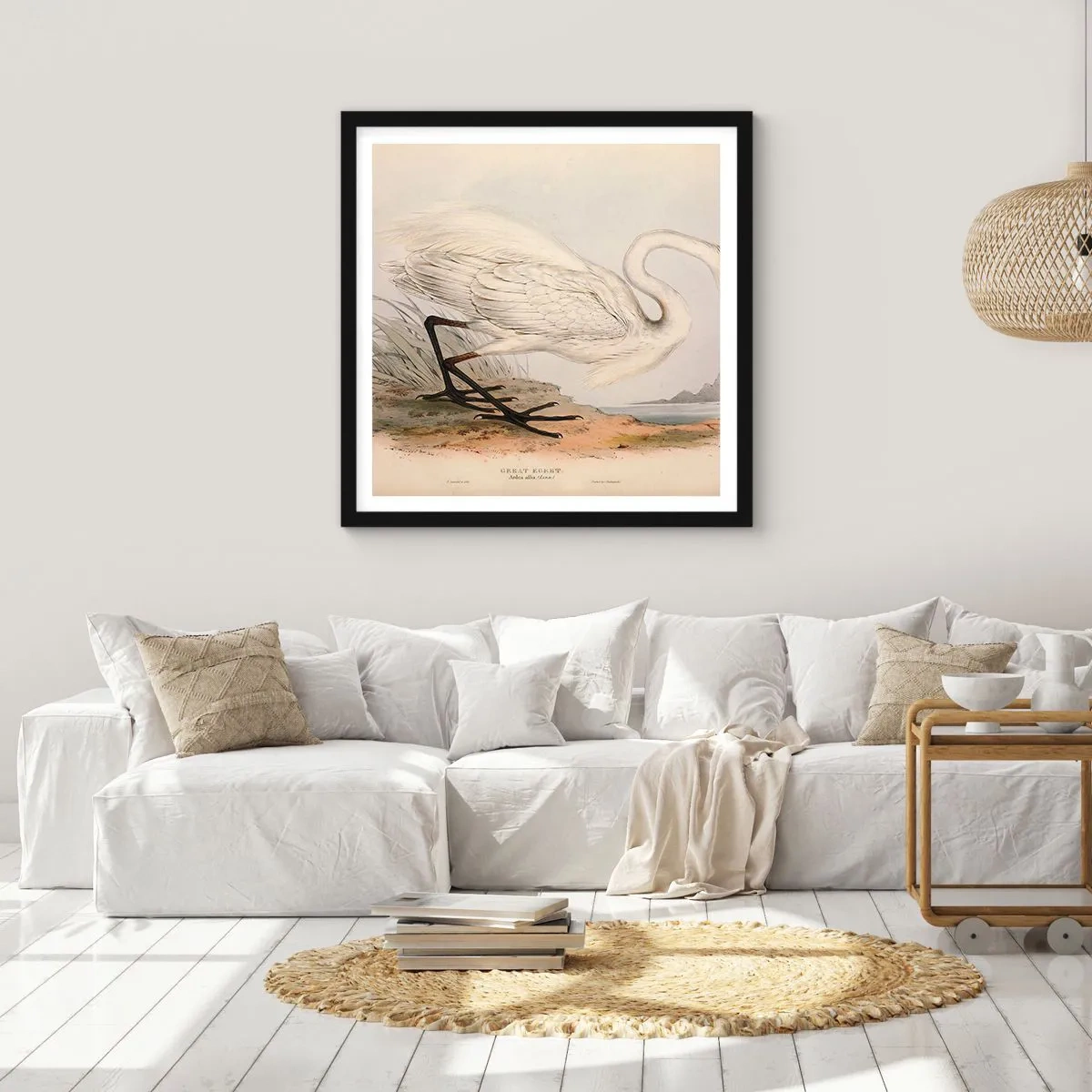 Pôster com moldura preta - A senhora nos juncos - 60x60 cm