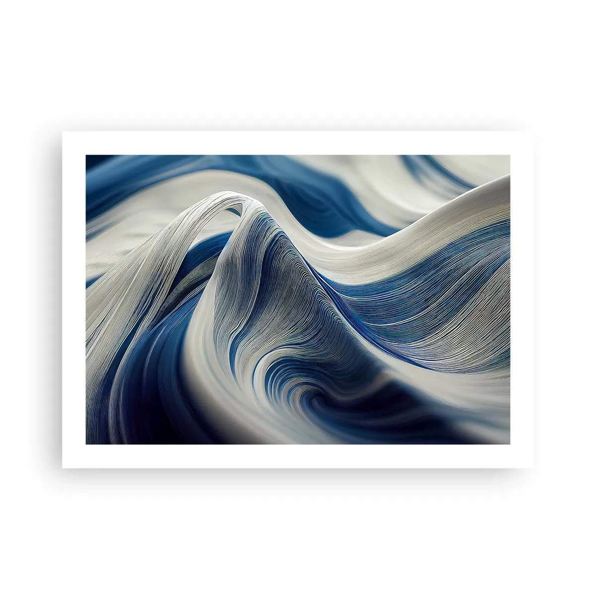 Pôster - A fluidez do azul e do branco - 70x50 cm