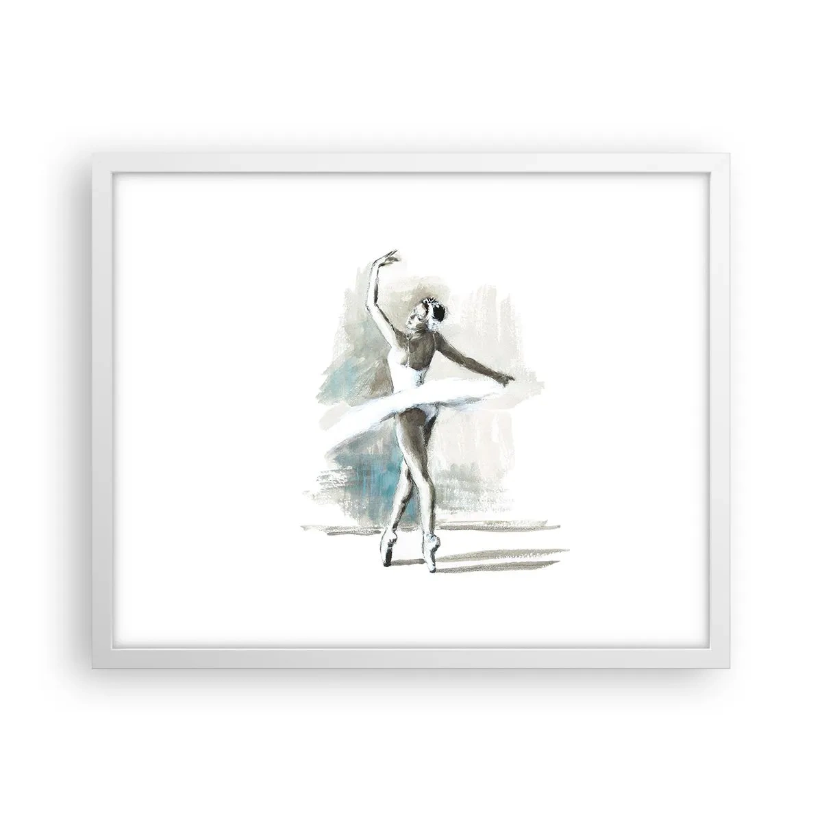 Pôster em moldura branca - Encantada num cisne - 50x40 cm