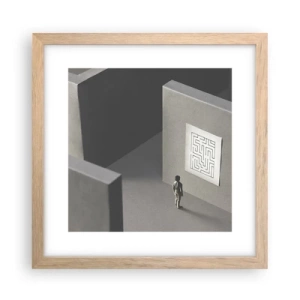 Pôster com moldura de carvalho claro - Mas onde estou? - 30x30 cm