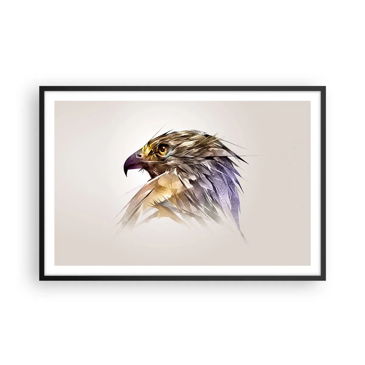 Pôster com moldura preta - Retrato de um guerreiro - 91x61 cm