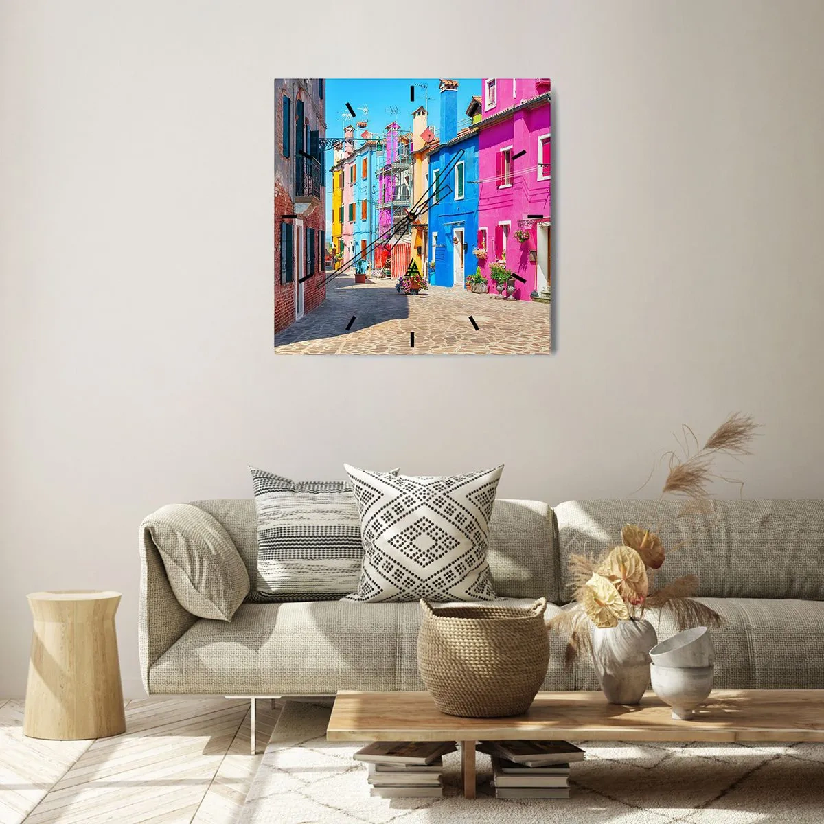 Relógio de parede - Relógio em vidro - A Cidade dos Papagaios - 30x30 cm