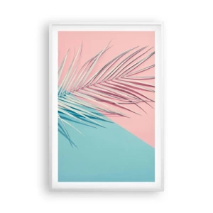 Pôster em moldura branca - Impressão tropical - 61x91 cm