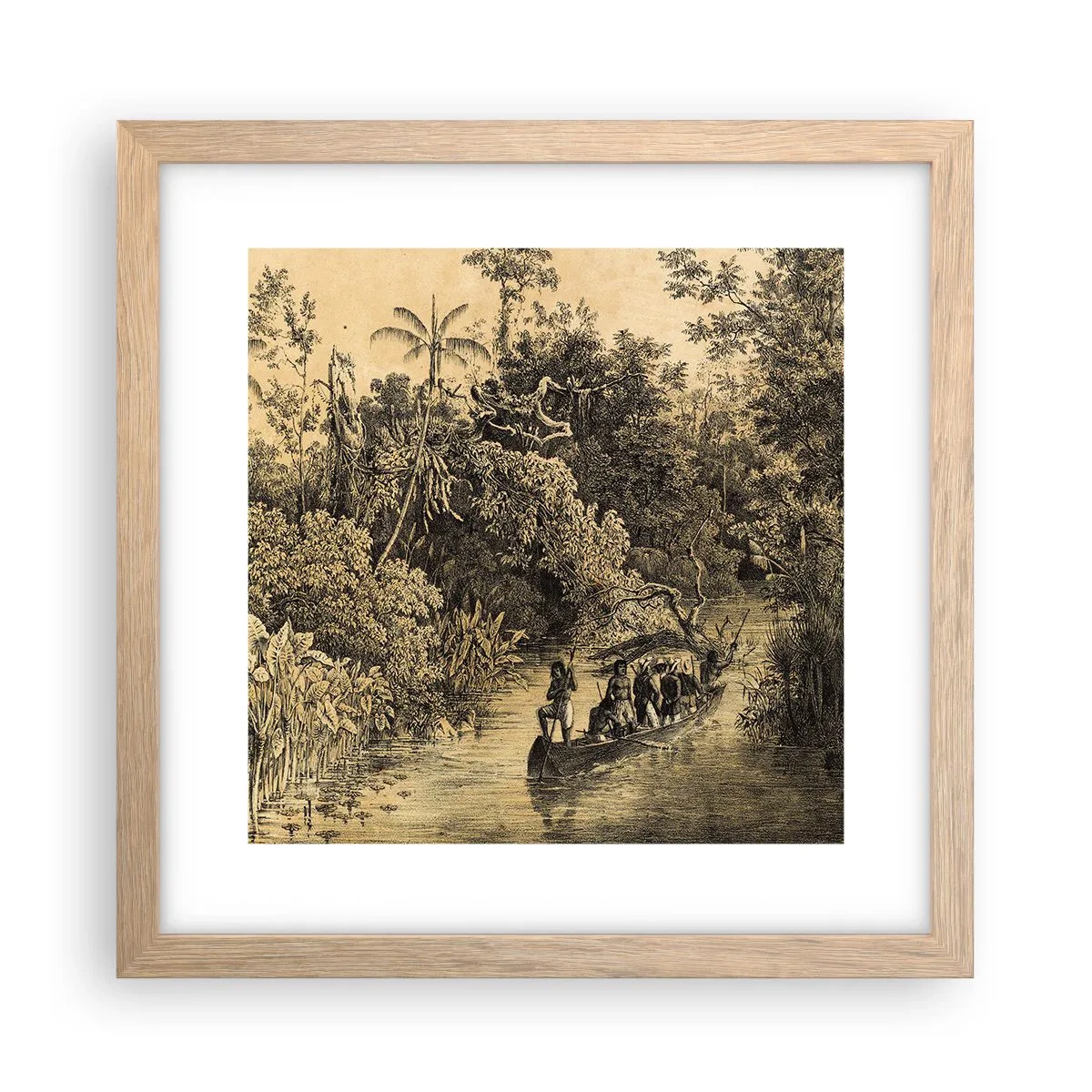 Pôster com moldura de carvalho claro - Viagem à fonte - 30x30 cm