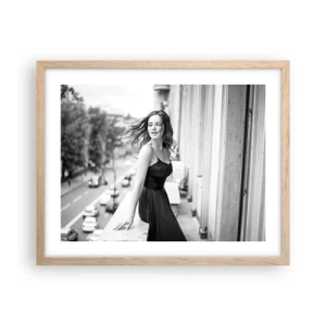 Pôster com moldura de carvalho claro - Certamente uma parisiense - 50x40 cm