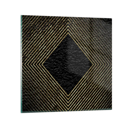 Quadro em vidro - Geometria em estilo glamoroso - 60x60 cm