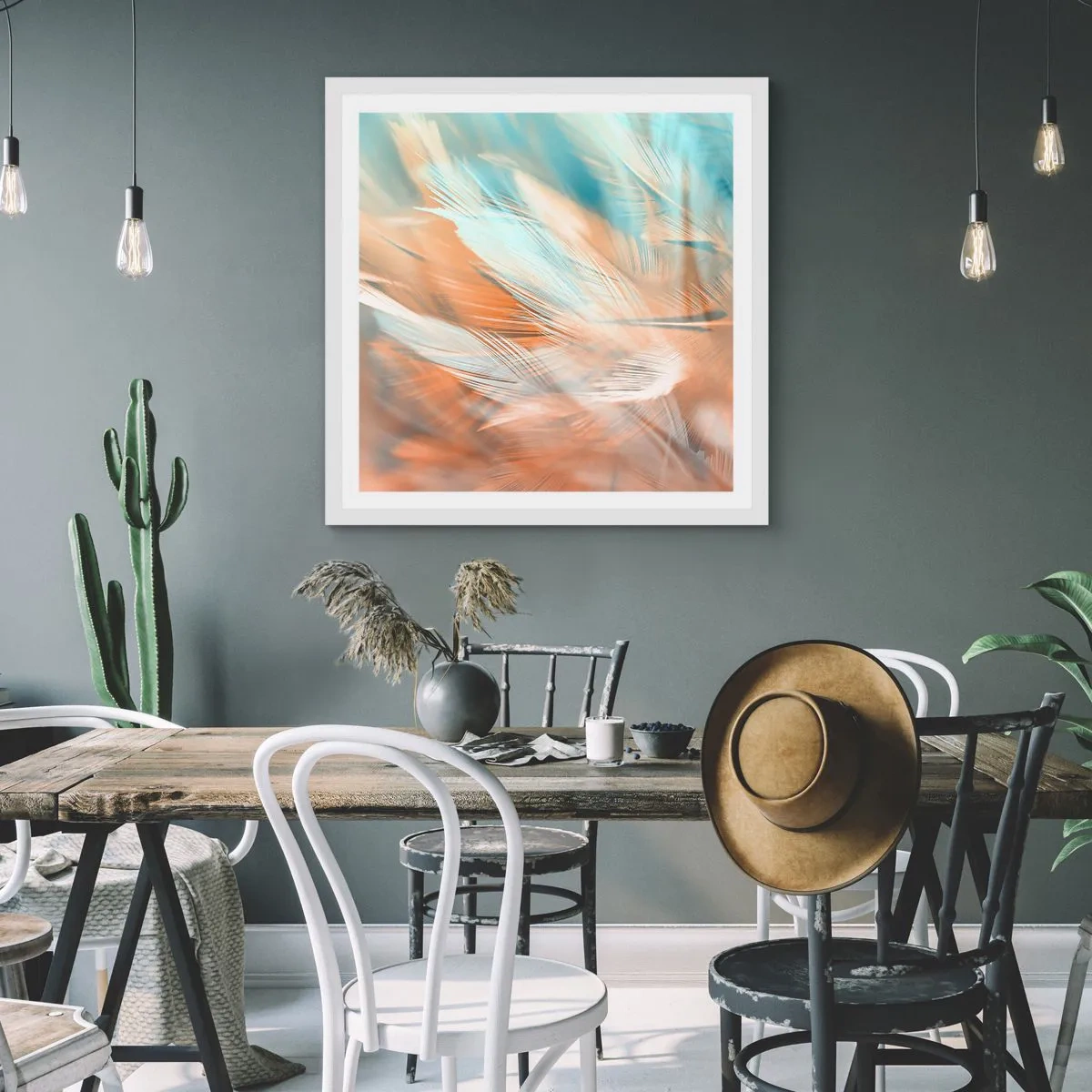 Pôster em moldura branca - Na terra da gentileza - 60x60 cm