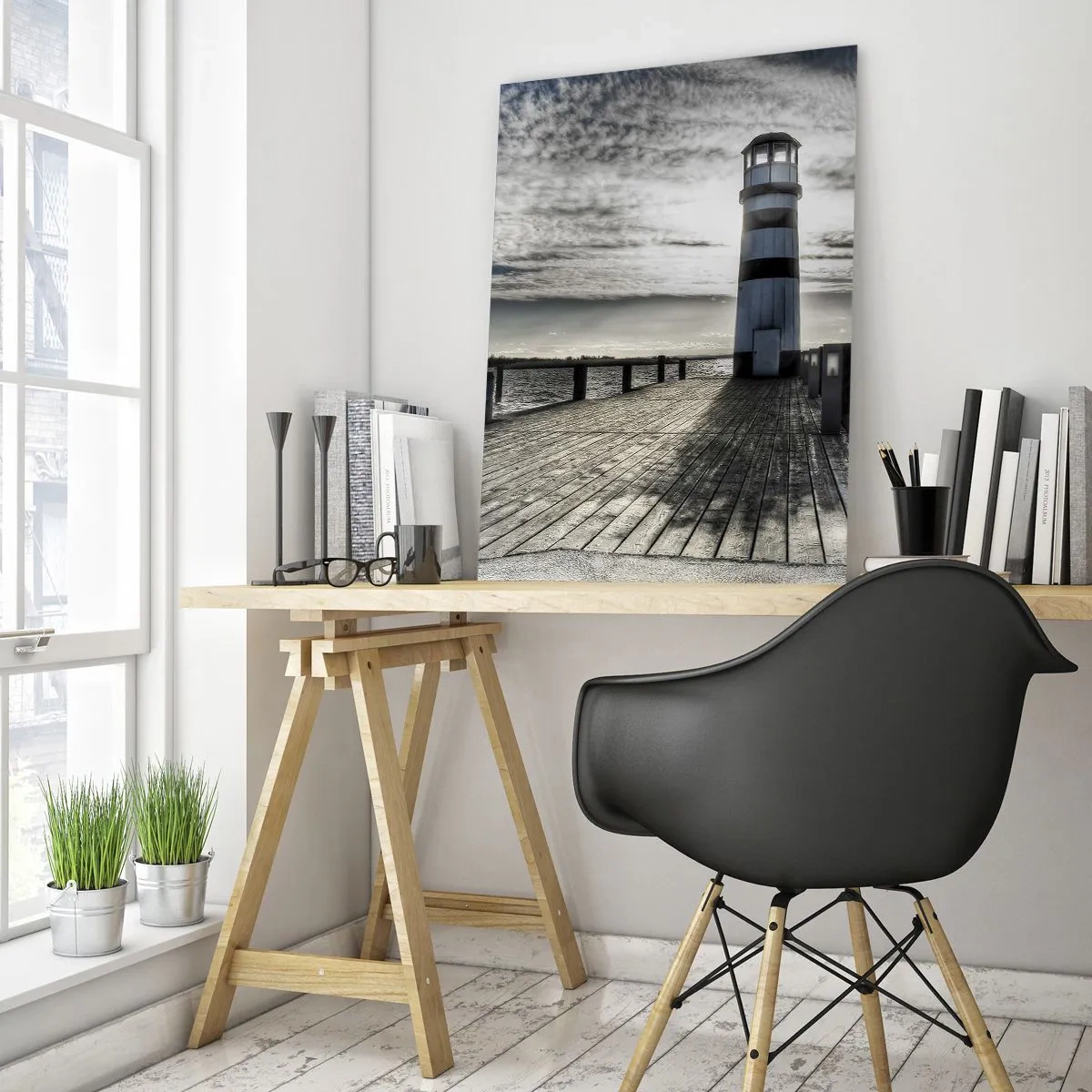 Quadro em vidro - Marinheiros, aguardo ansiosamente - 50x70 cm