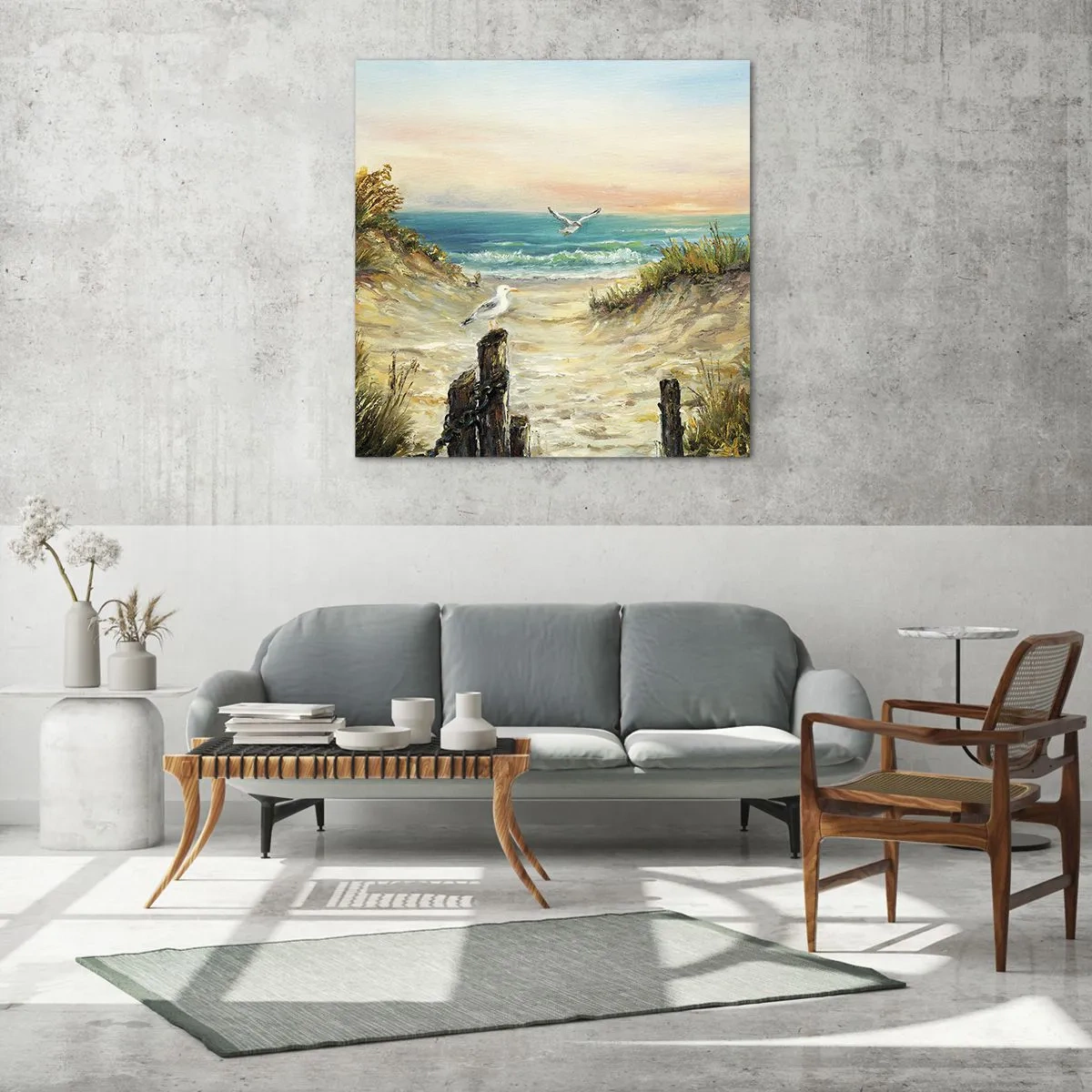 Quadro em vidro - Refúgio sem vento - 70x70 cm