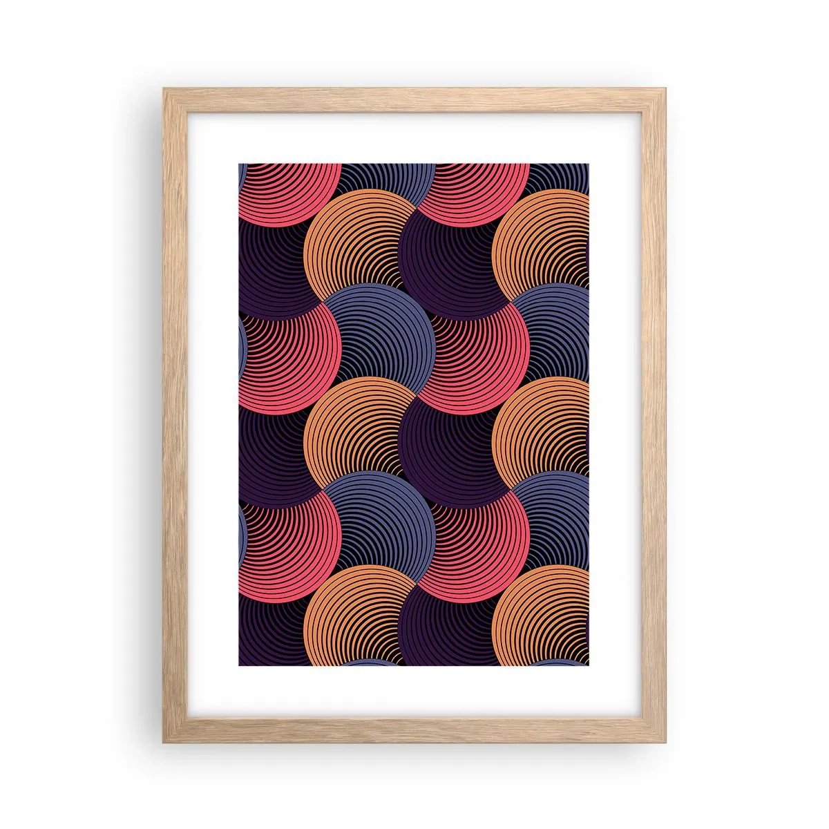 Pôster com moldura de carvalho claro - Num ritmo circular - 30x40 cm
