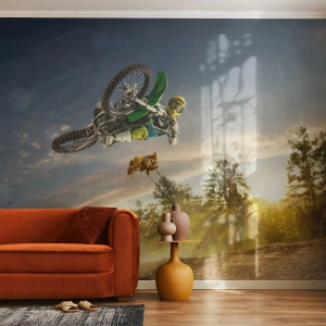 Papel de Parede Premium Sand - Hora da aventura! - Esporte, Moto, Motocross - 400x280 cm