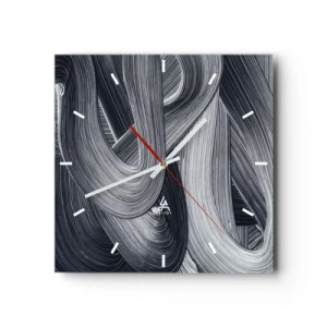 Relógio de parede - Relógio em vidro - A fluidez da realidade - 30x30 cm