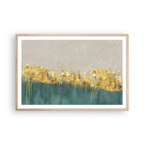 Pôster com moldura de carvalho claro - A fronteira dourada - 91x61 cm