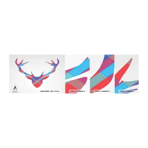 Amostra de Papel de Parede Standard Eco - Veado escocês - Abstração, Cervo, Chifres - 100x30 cm