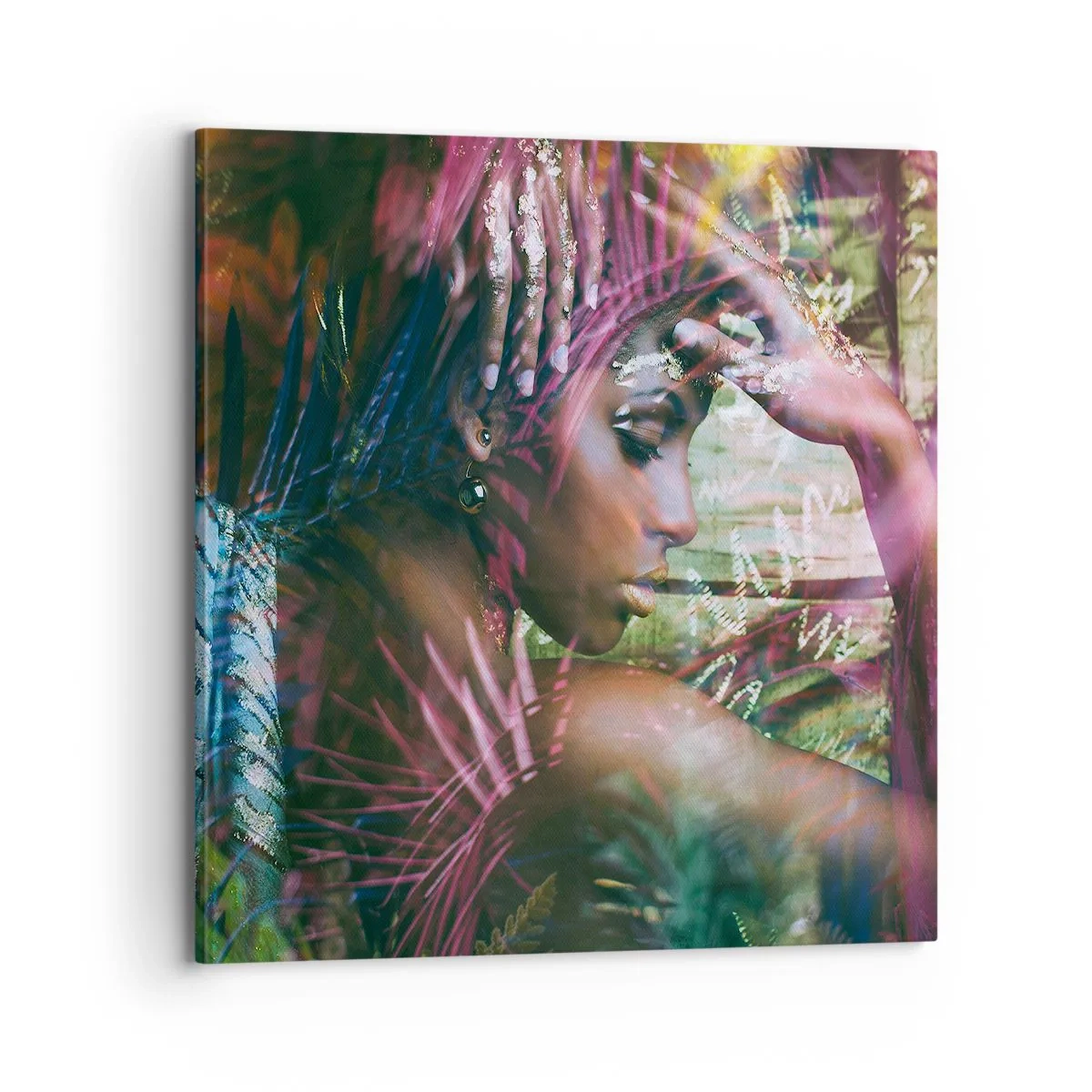 Quadro em tela - Mãe Natureza na selva - 70x70 cm