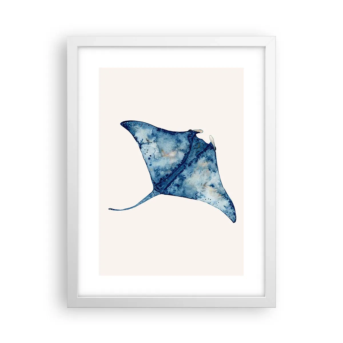 Pôster em moldura branca - A vida em azul - 30x40 cm