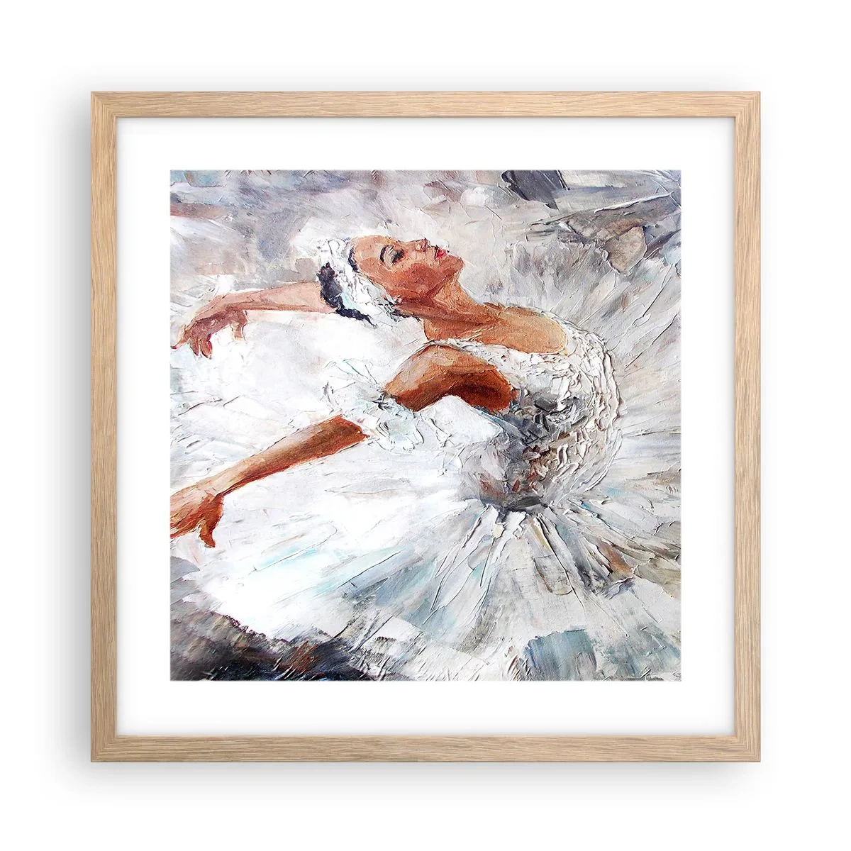 Pôster com moldura de carvalho claro - Delicado e leve como tule - 40x40 cm