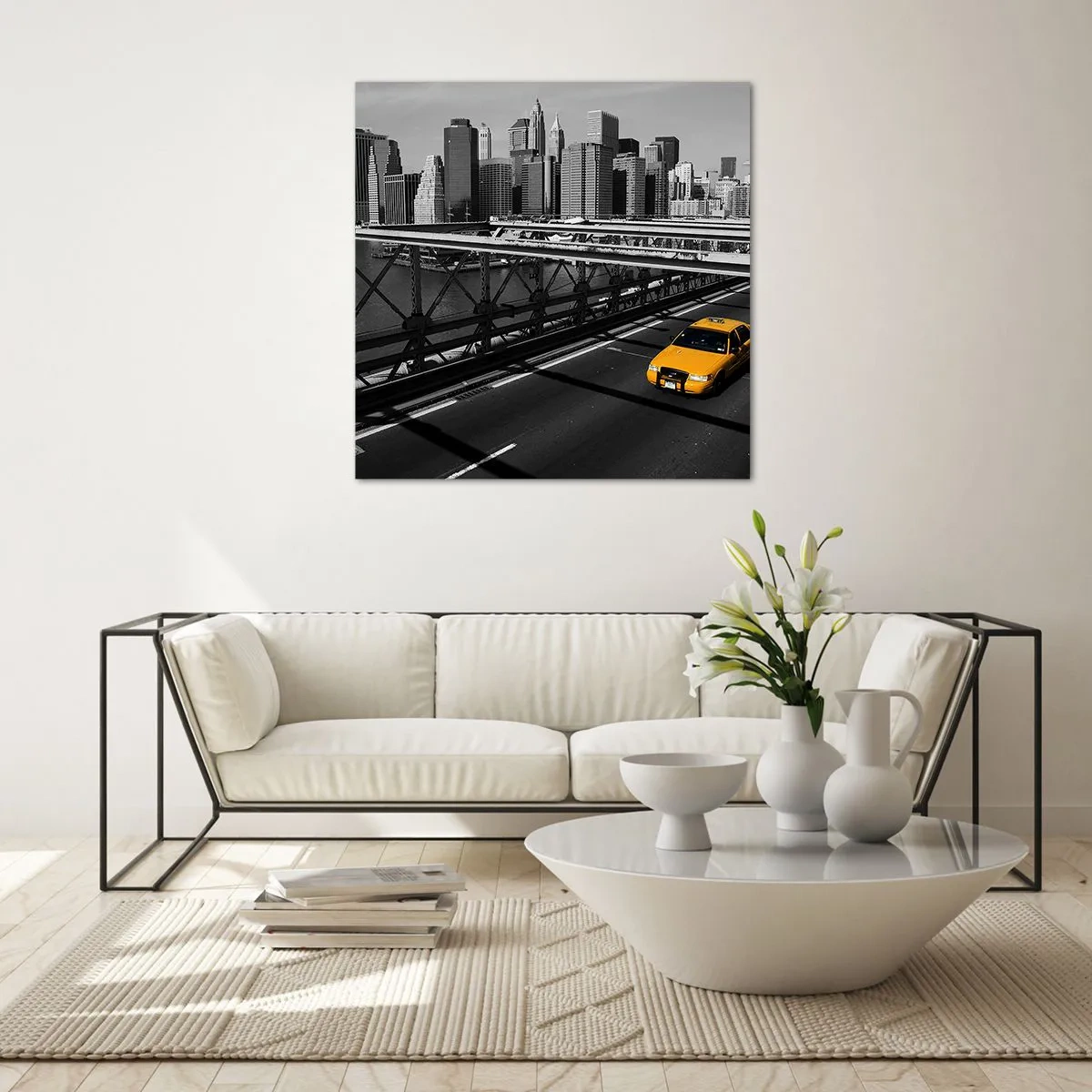 Quadro em vidro - A cor da cidade grande - 60x60 cm