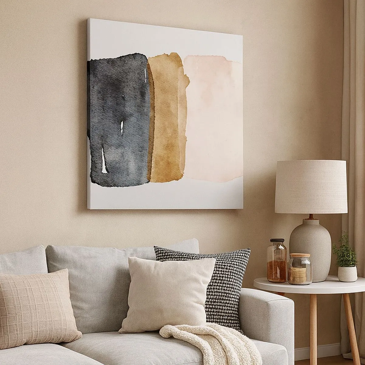 Quadro em tela - Composição das cores da terra - 30x30 cm