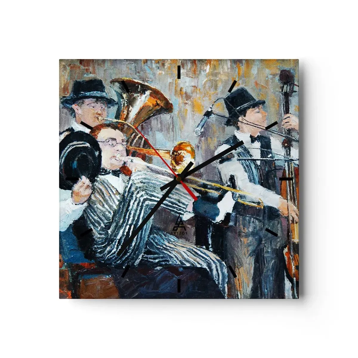 Relógio de parede - Relógio em vidro - Todo aquele jazz - 40x40 cm