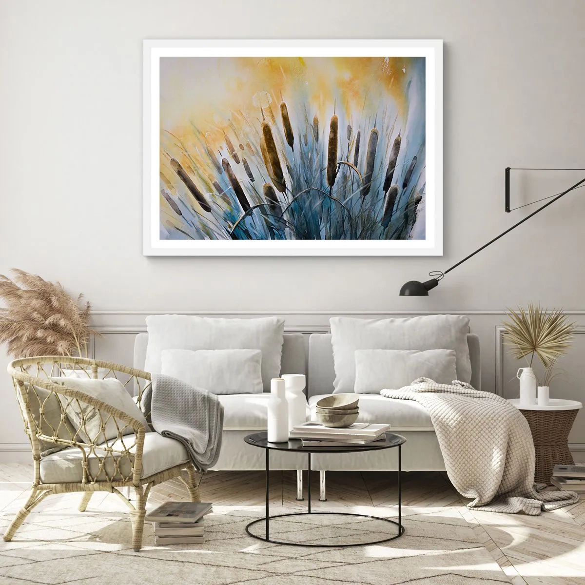 Pôster em moldura branca - O frio da água, o calor do sol - 100x70 cm