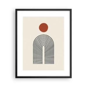 Pôster com moldura preta - Magnetismo de formas e cores - 40x50 cm