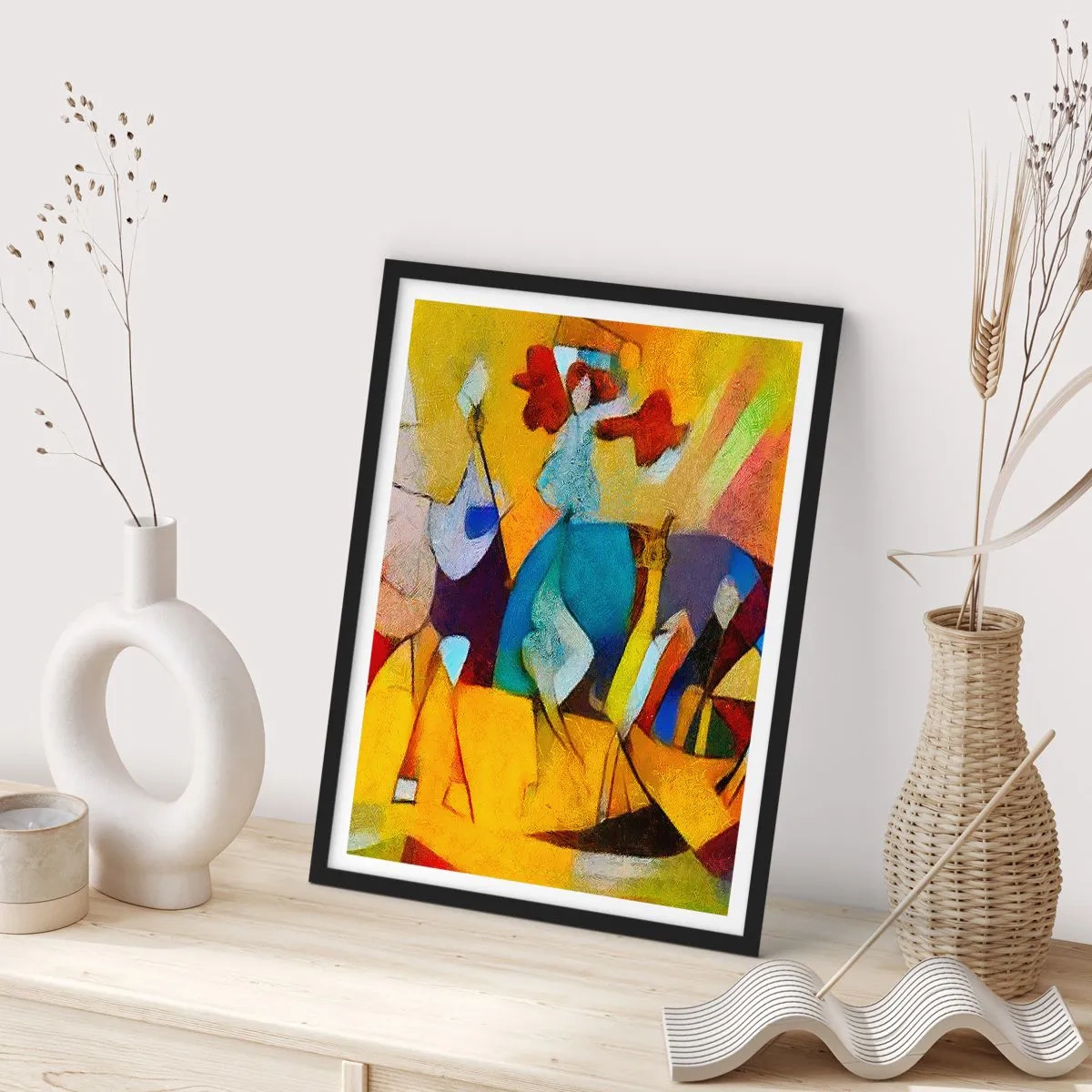 Pôster com moldura preta - Sol - vida - alegria - 30x40 cm