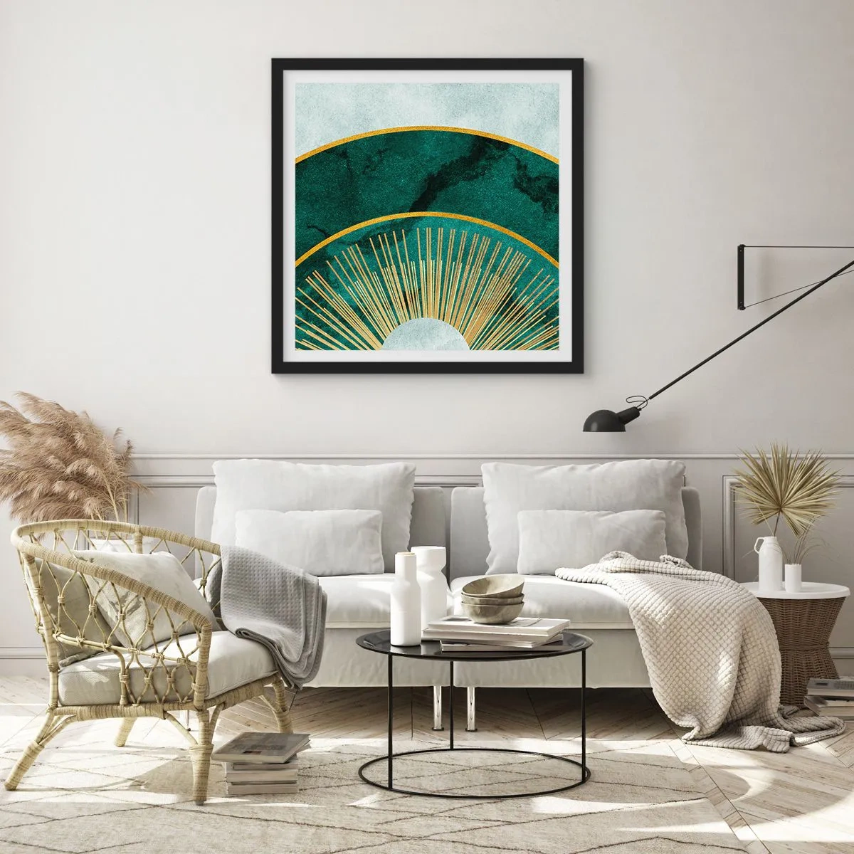 Pôster com moldura preta - Outro sistema solar - 60x60 cm