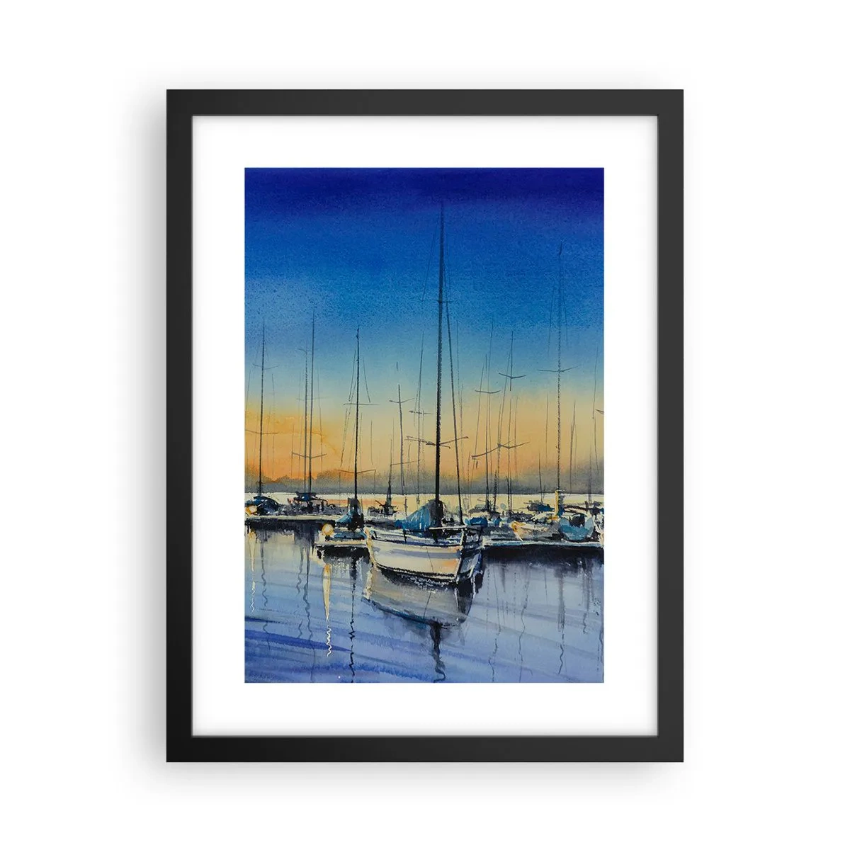 Pôster com moldura preta - Fim de um bom dia - 30x40 cm