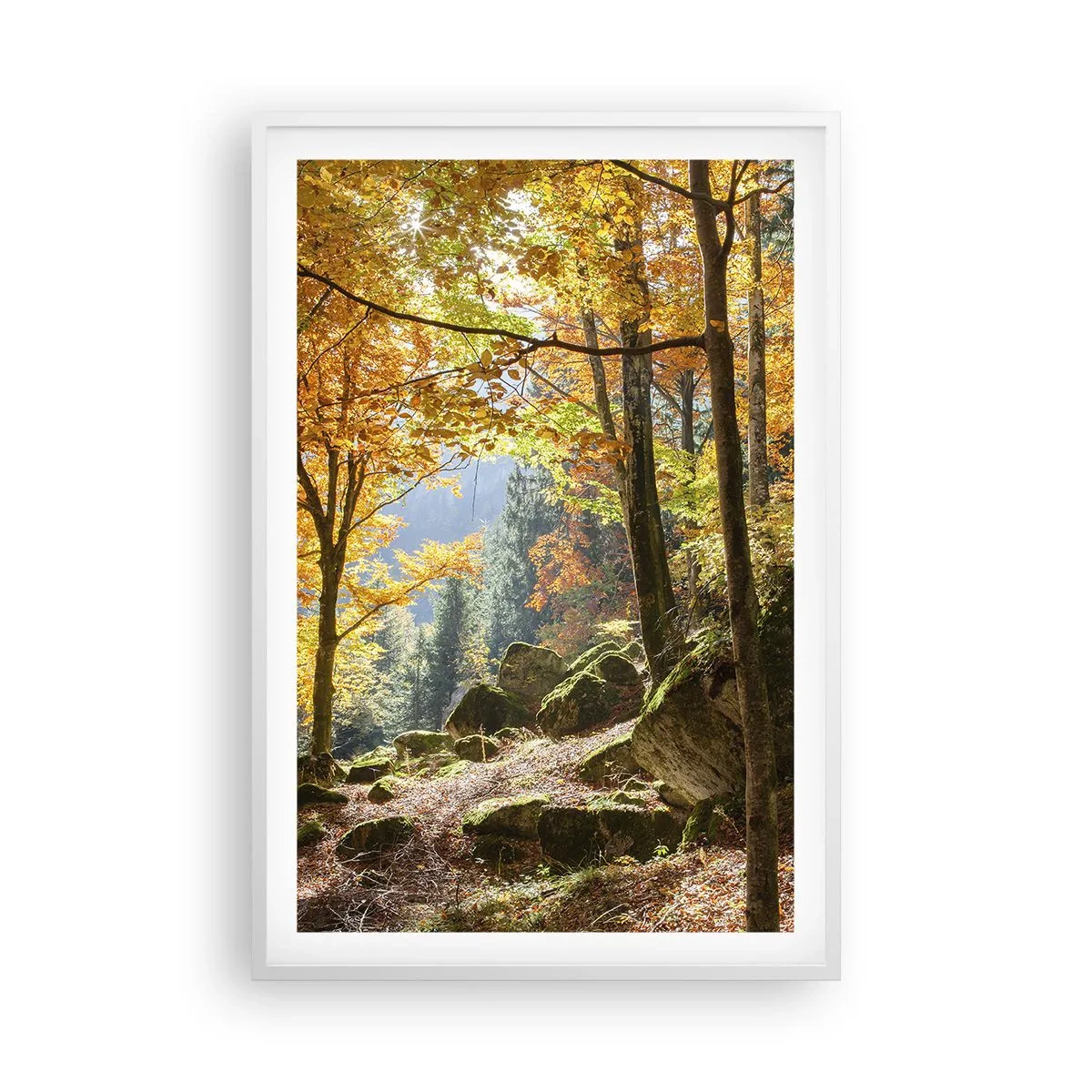 Pôster em moldura branca - Tempo para descansar - 61x91 cm