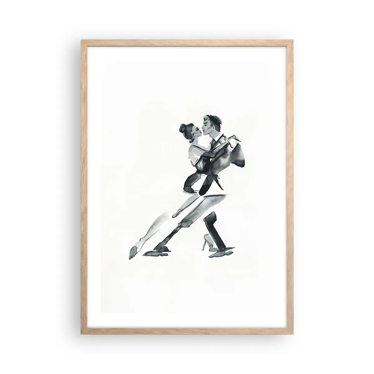 Pôster com moldura de carvalho claro - Num só ritmo - 50x70 cm