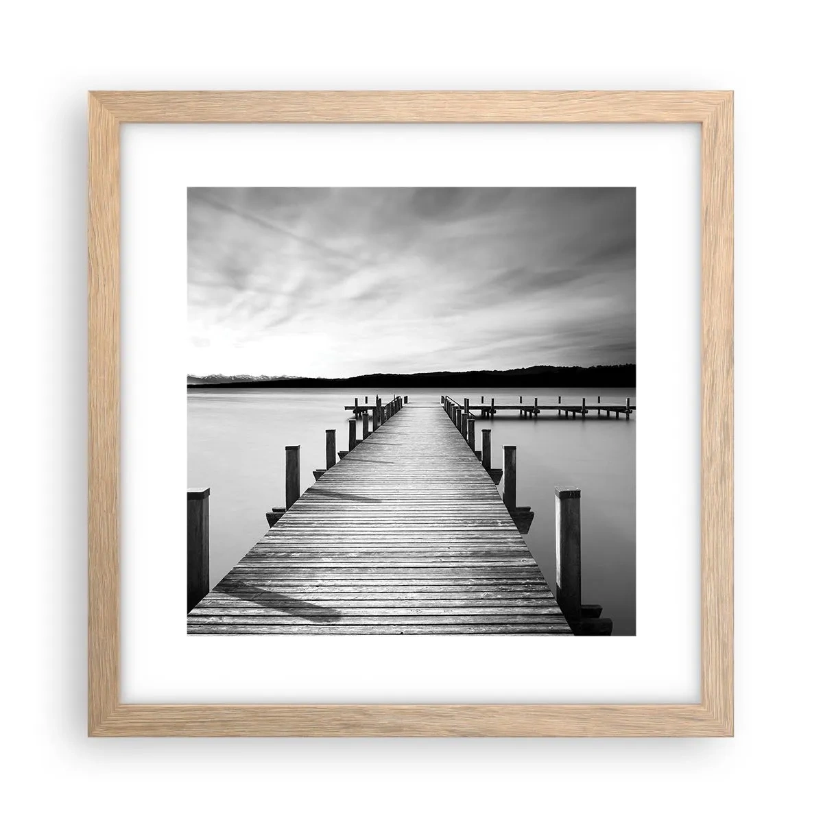 Pôster com moldura de carvalho claro - A fonte da tranquilidade - 30x30 cm