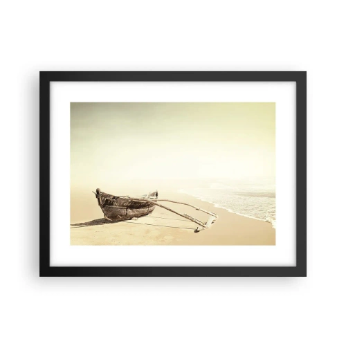 Pôster com moldura preta - Memória dos mares do sul - 40x30 cm