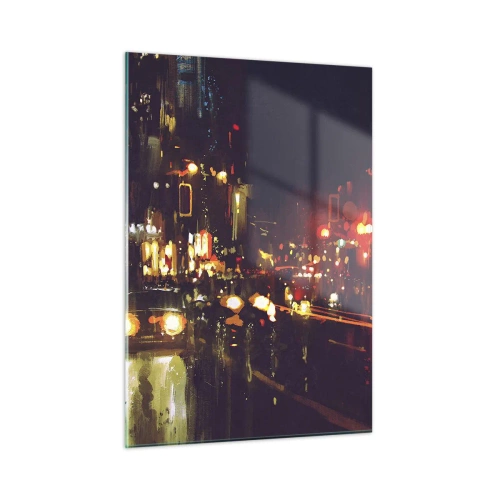 Quadro em vidro - Imerso nas luzes da noite - 50x70 cm