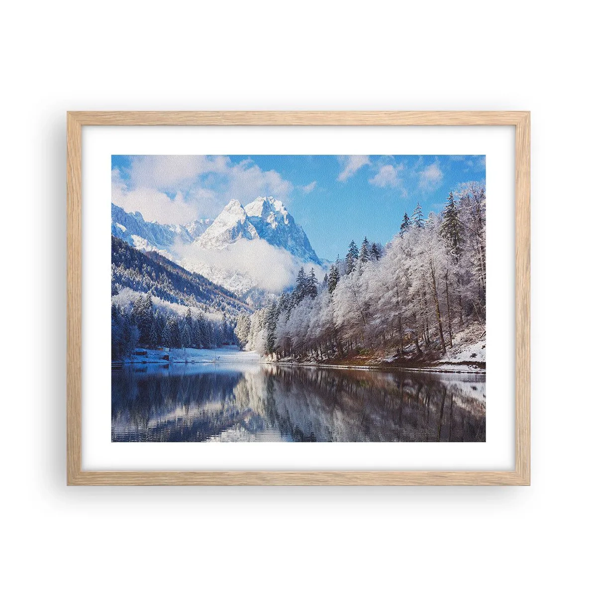 Pôster com moldura de carvalho claro - Guarda de neve - 50x40 cm