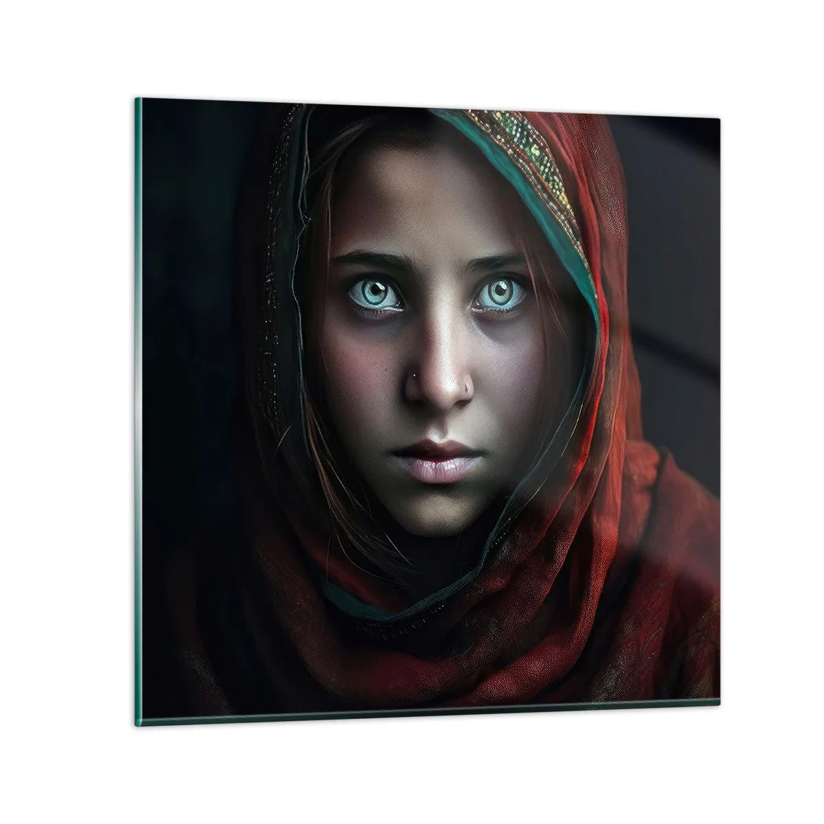 Quadro em vidro - Princesa oriental - 40x40 cm