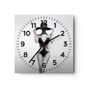 Relógio de parede - Relógio em vidro - Meu nome é: Elegância - 30x30 cm