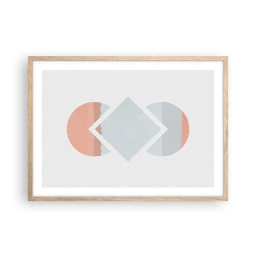 Pôster com moldura de carvalho claro - A situação é clara - 70x50 cm