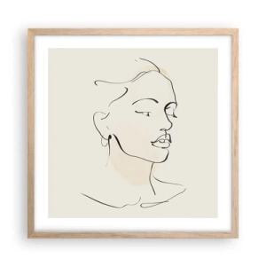 Pôster com moldura de carvalho claro - Uma certa linha - 50x50 cm