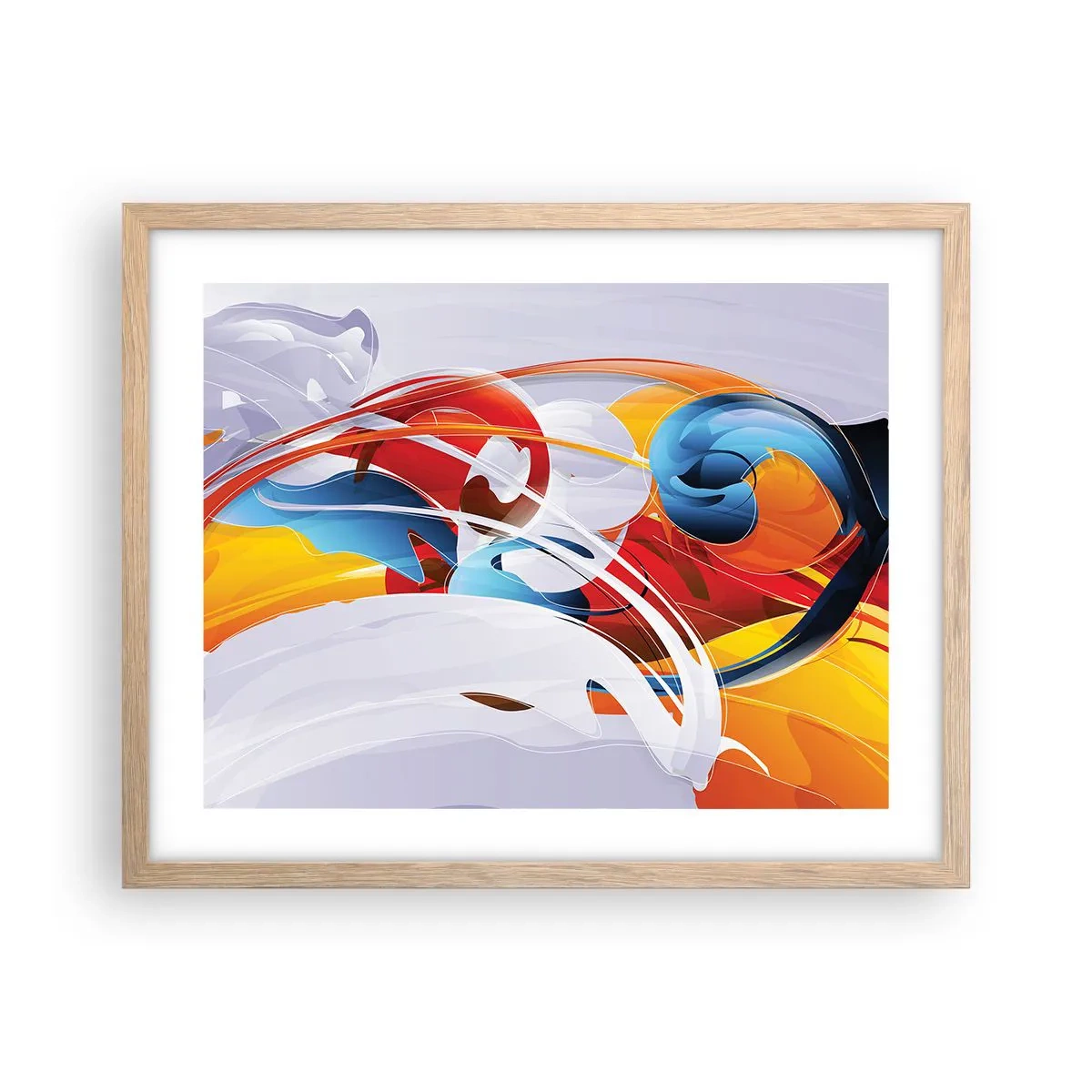 Pôster com moldura de carvalho claro - A dança dos elementos da natureza - 50x40 cm