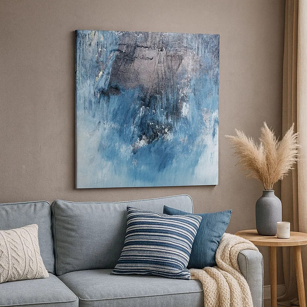 Quadro em tela - Rapsódia em azul - 30x30 cm