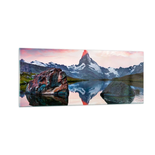 Quadro em vidro - O coração das montanhas é quente - 100x40 cm
