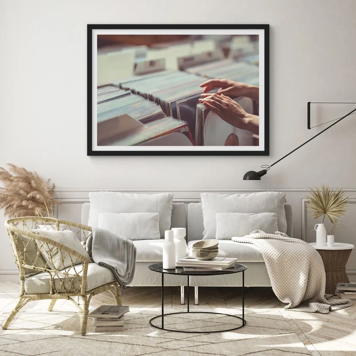 Pôster com moldura preta - Em busca de emoções - 100x70 cm