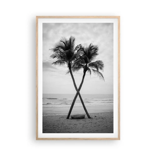 Pôster com moldura de carvalho claro - Sentiu a presença - 61x91 cm