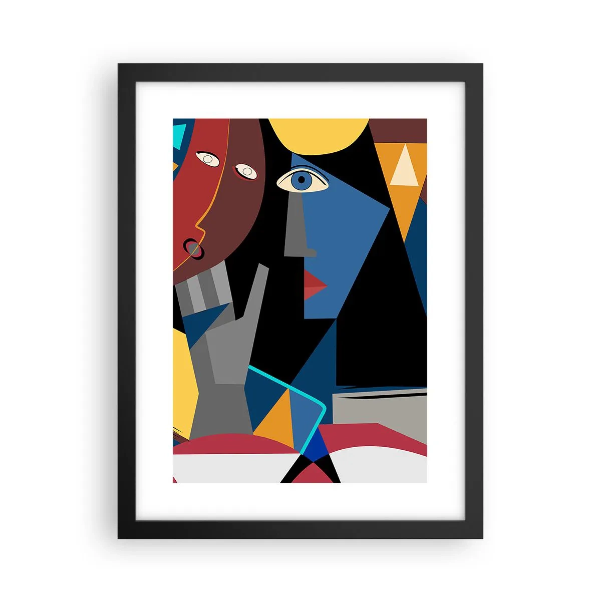 Pôster com moldura preta - Uma conversa entre cubistas - 30x40 cm